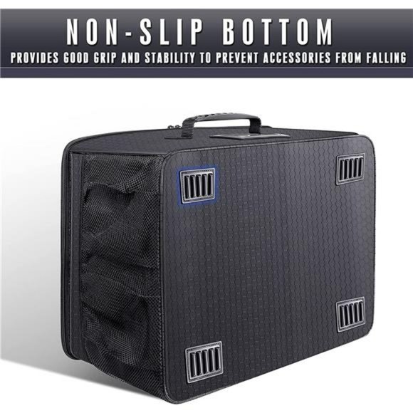 Golf Trunk Organizer Storage-Portable and Foldable Golf Storage Locker (Black) - Picture 2 of 7